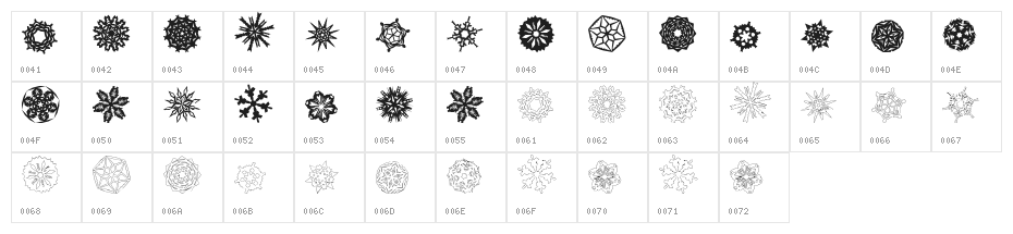 Paper Snowflakes Character Map