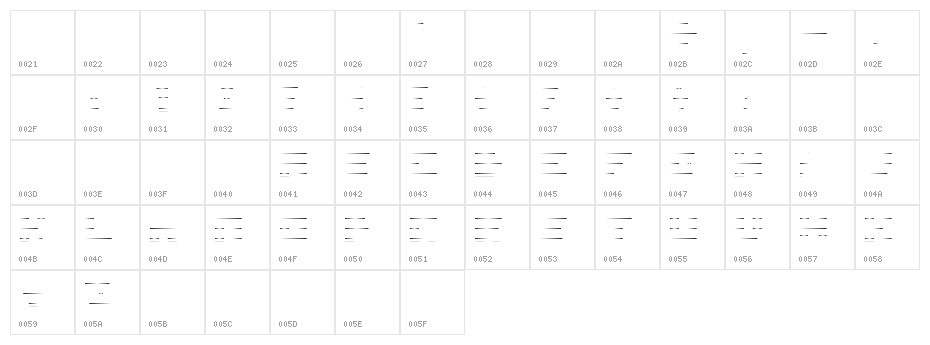 Paper UltraLight Character Map