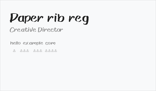 Paper rib reg Business Card