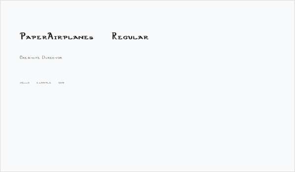 PaperAirplanes-Regular Business Card