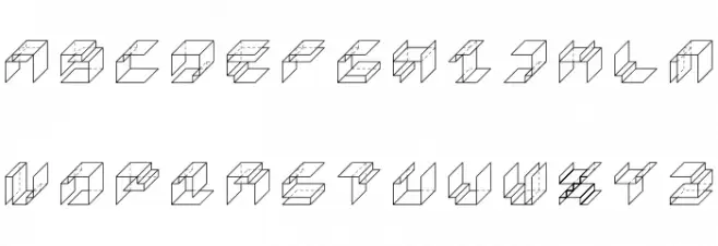 PaperCube-Cube Fuentes MAYÚSCULAS