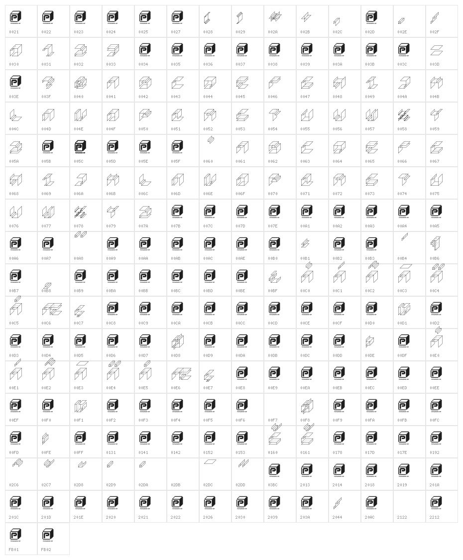PaperCube-Cube Character Map