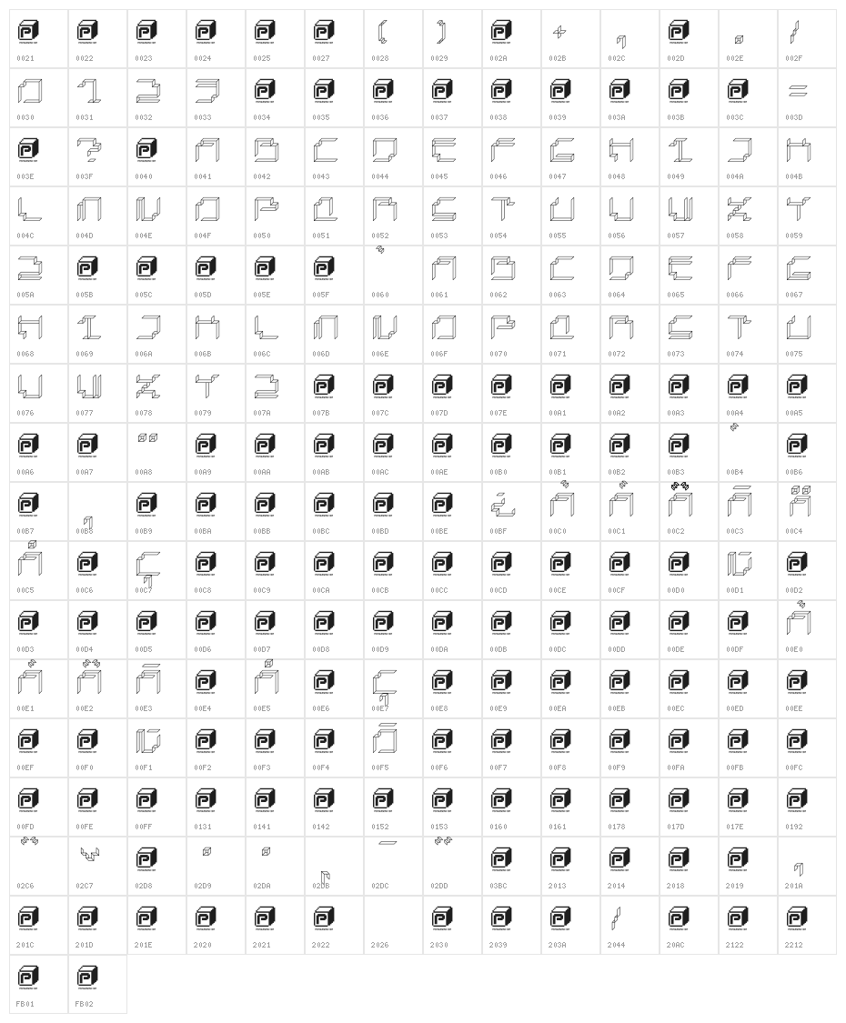 PaperCube-Paper Character Map