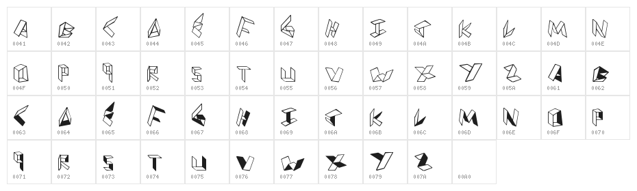 PaperFolder Character Map
