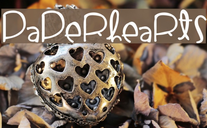 PaperHearts Font examples