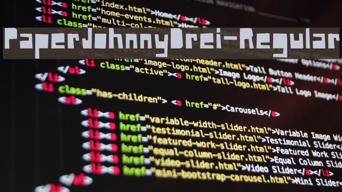 PaperJohnnyDrei-Regular Font examples