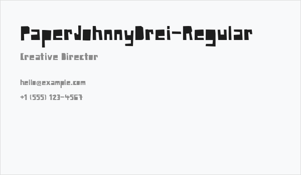 PaperJohnnyDrei-Regular Business Card