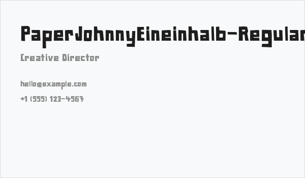 PaperJohnnyEineinhalb-Regular Business Card