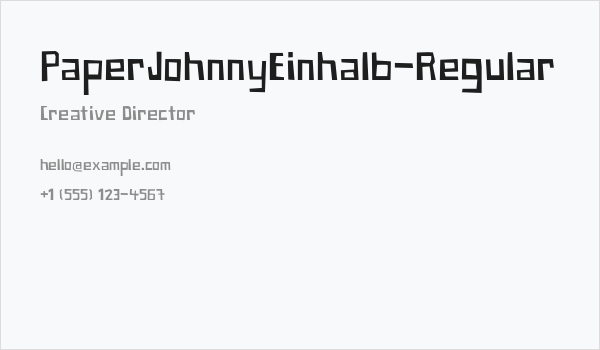 PaperJohnnyEinhalb-Regular Business Card