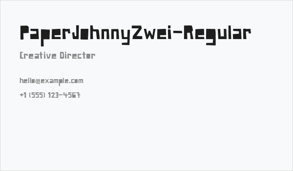 PaperJohnnyZwei-Regular Business Card