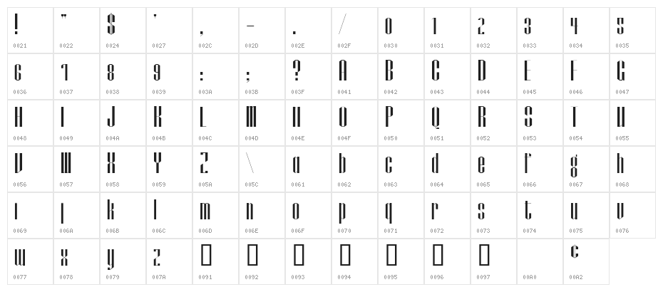 Papercut Character Map
