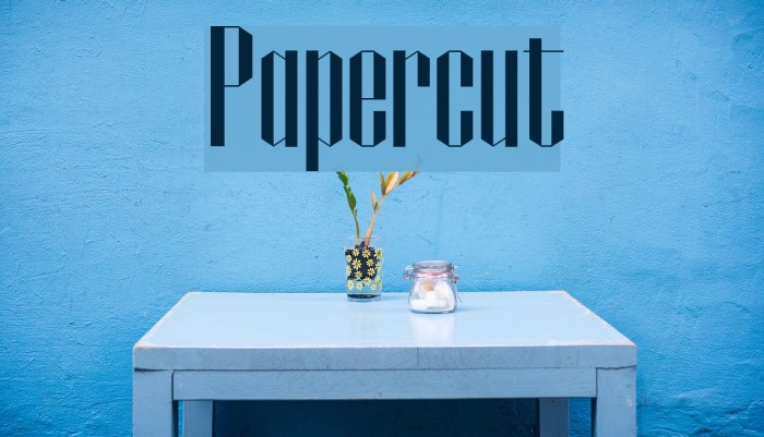 Papercut Font examples
