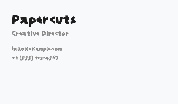 Papercuts Business Card