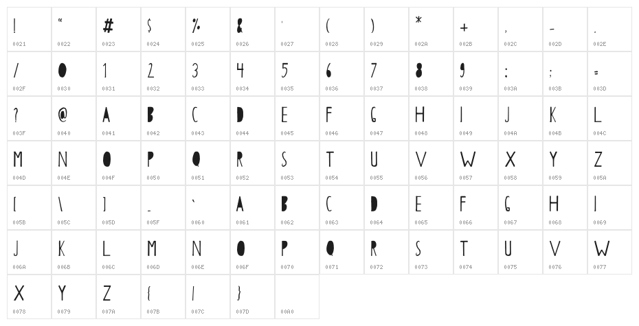 Papercutting Character Map