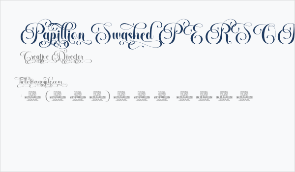 Papillion Swashed PERSONAL Regular Business Card