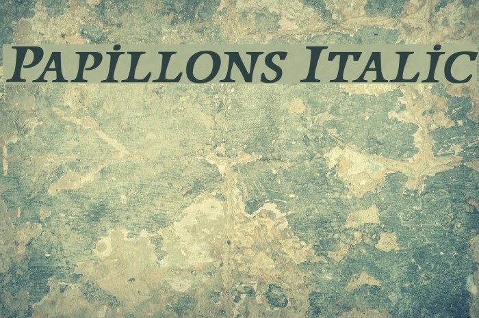 Papillons Italic Font examples