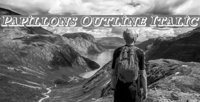 Papillons Outline Italic Font examples