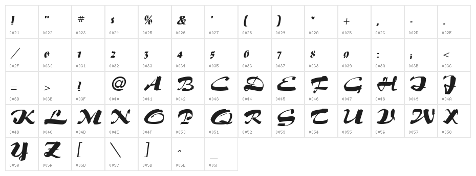 Paprika Regular Character Map