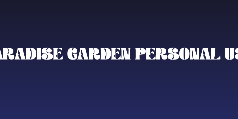 Paradise Garden Personal Use Social Header
