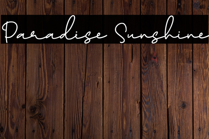 Paradise Sunshine Caratteri examples