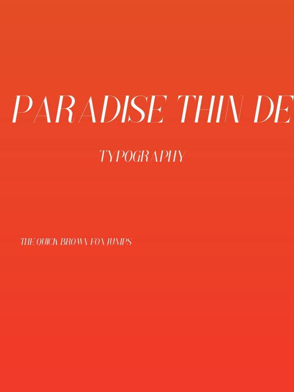 Paradise Thin Demo Italic Poster