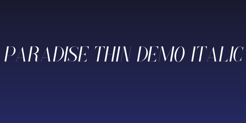 Paradise Thin Demo Italic Social Header