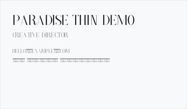 Paradise Thin Demo Business Card