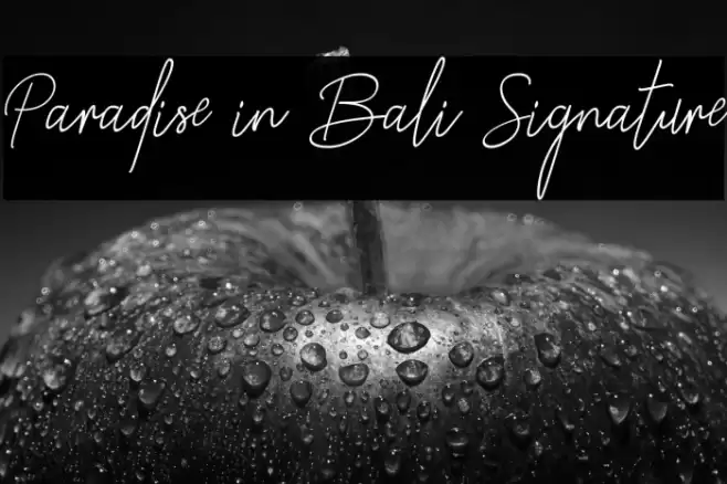 Paradise in Bali Signature Caratteri examples