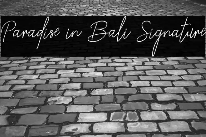 Paradise in Bali Signature Caratteri examples