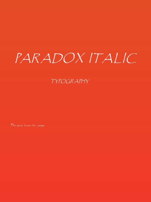 Paradox Italic Poster