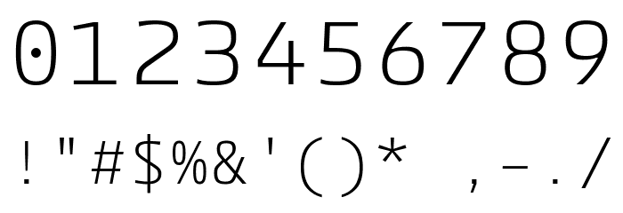 ParadroidMono Light Font OTHER CHARS