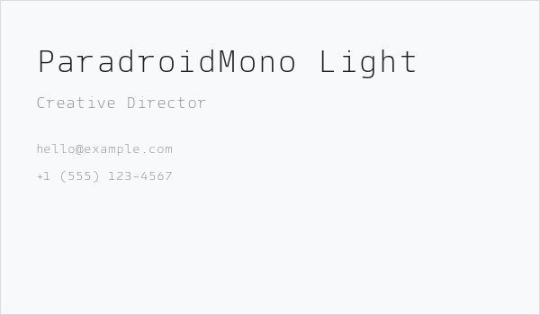 ParadroidMono Light Business Card