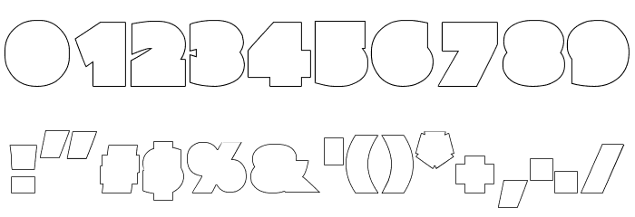 Parafuse Outline Font OTHER CHARS