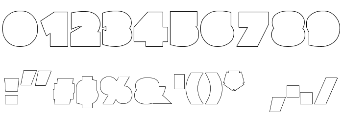 Parafuse Ultra Black Outline Font OTHER CHARS