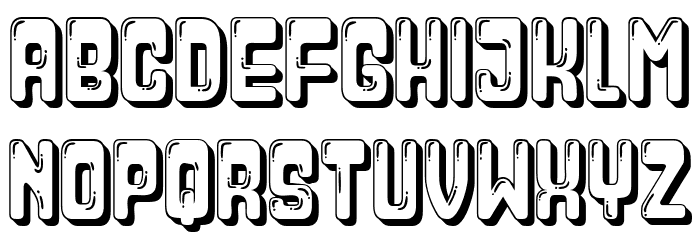 Paraglide 3D Hollow Regular Font LOWERCASE
