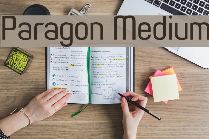 Paragon Medium Font examples