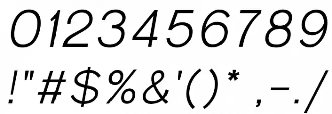 Parallone Thin italic Font OTHER CHARS