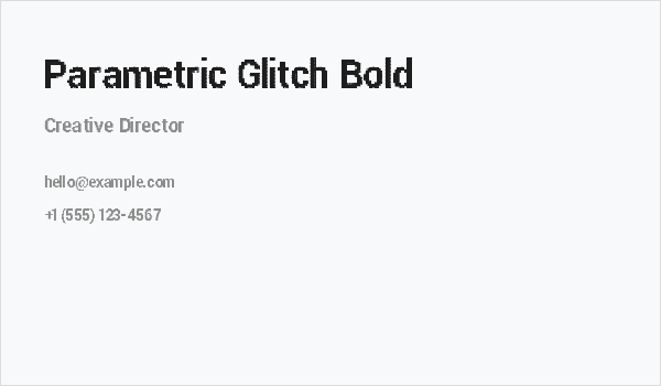 Parametric Glitch Bold Business Card