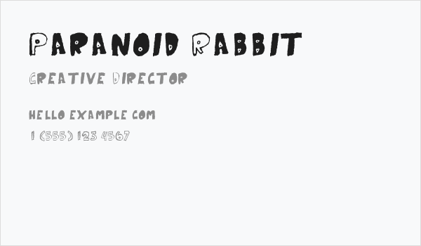 Paranoid Rabbit Business Card