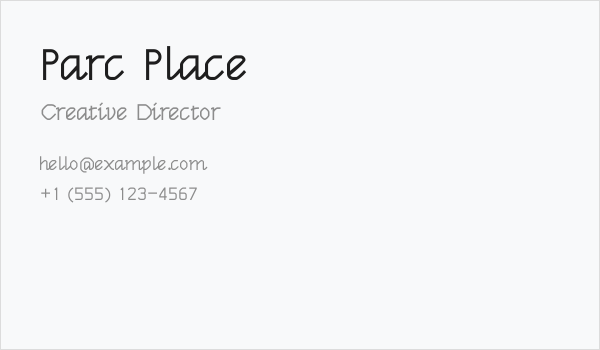 Parc Place Business Card
