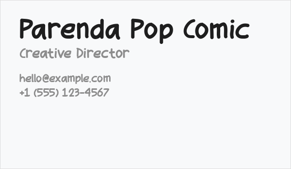 Parenda Pop Comic Business Card