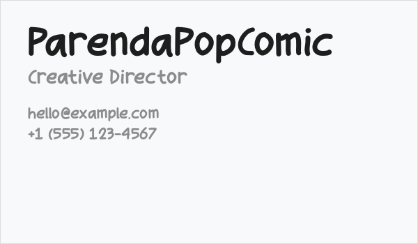 ParendaPopComic Business Card