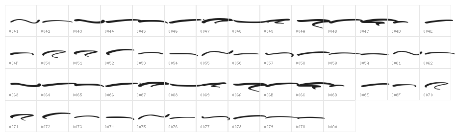 Parfait Swash Line Character Map