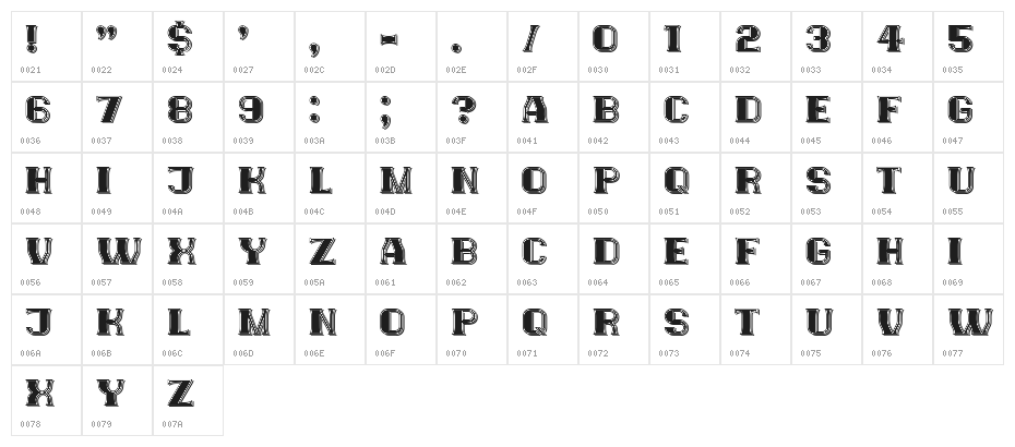 Paris Filled Regular Character Map