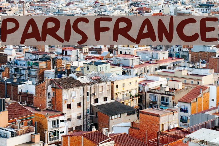 Paris France Font examples