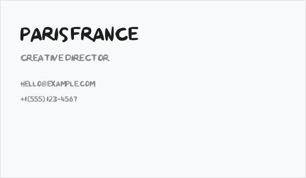 Paris France Business Card