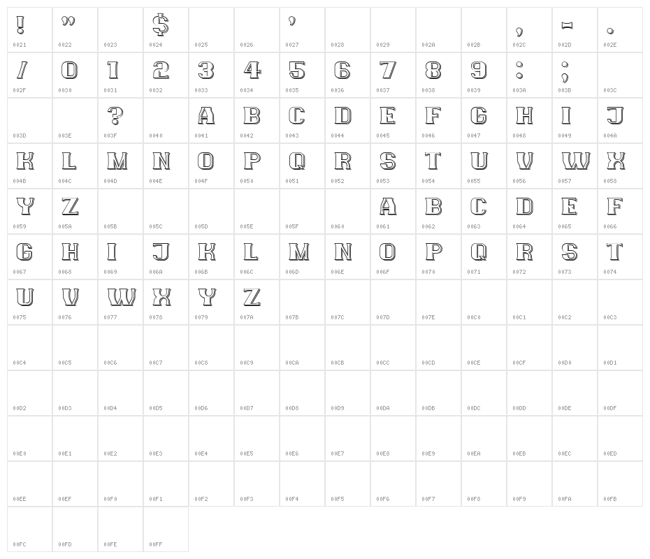 Paris Regular Character Map