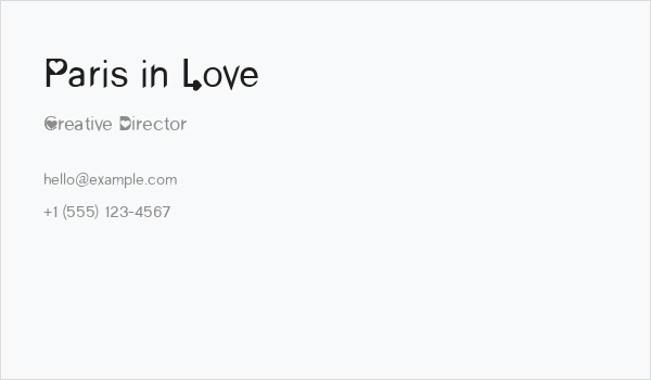 Paris in Love Business Card