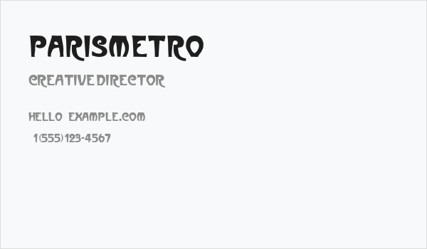 ParisMetro Business Card