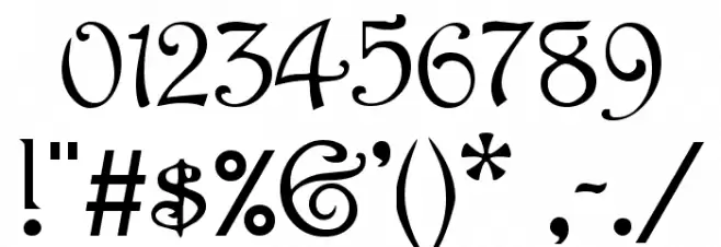 Parisian Normal Font OTHER CHARS